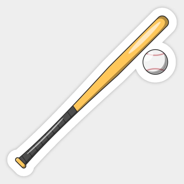 Baseball Bat and Ball Sticker by KH Studio